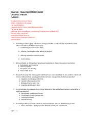 CJA 2100 FINAL EXAM STUDY GUIDE Docx CJA 2100 FINAL EXAM STUDY GUIDE