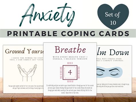 Anxiety Coping Cards Digital Print Anxiety Relief Skills For Stress