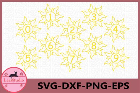 Sun, Numbers Sun Graphic by Lerastudio · Creative Fabrica
