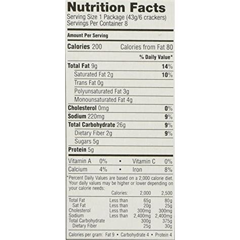 29 Peanut Butter Crackers Nutrition Label Labels 2021