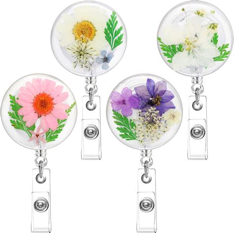 Amazon Flower Badge Reel Kaluofan Pcs Convenient Badge Reels