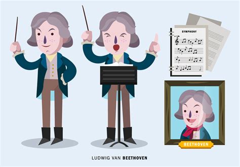 Ludwig Van Beethoven Character Vector Illustration 153719 Vector Art At