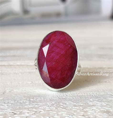 Ruby Ring .. Oval Gemstone Ring .. Anniversary Ring .. 925 - Etsy