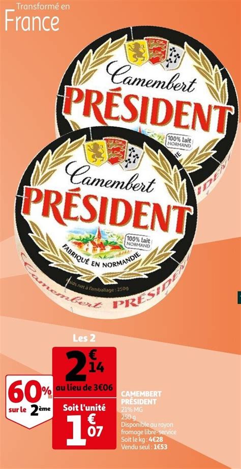 President Camembert 2 250g Promotie Bij Auchan