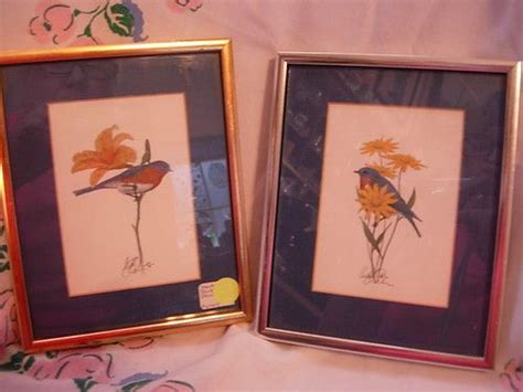 Pair Of Vintage Framed Webb Garrison Bluebird Prints Signed Ebay