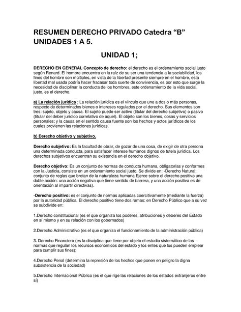 Resumen Derecho Privado Catedra B Resumen Derecho Privado Catedra B