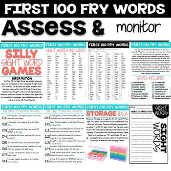 Silly Sight Word Games First Fry Words By Kayse Morris The Ceo