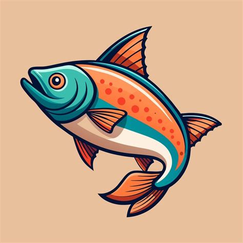 Charming And Cute Salmon Fish Cartoon Vector Premium Ai Generated Vector