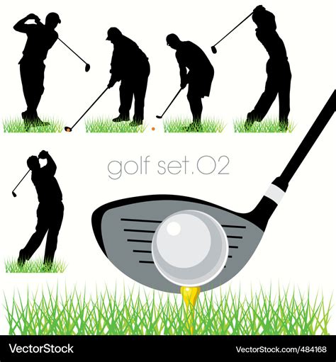 Golf Set Royalty Free Vector Image Vectorstock