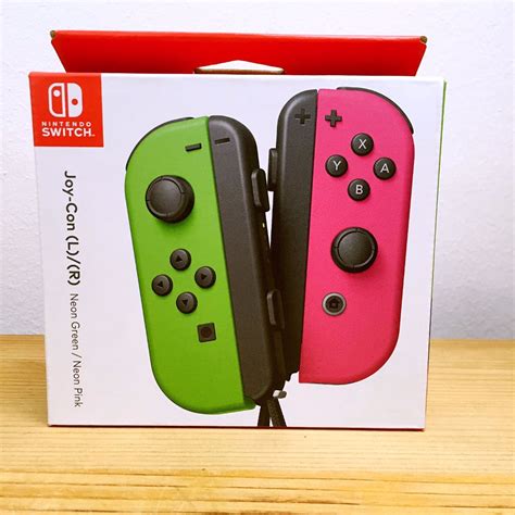 Brand New Nintendo Switch Joy Con Neon Green Neon Pink With 90 Days