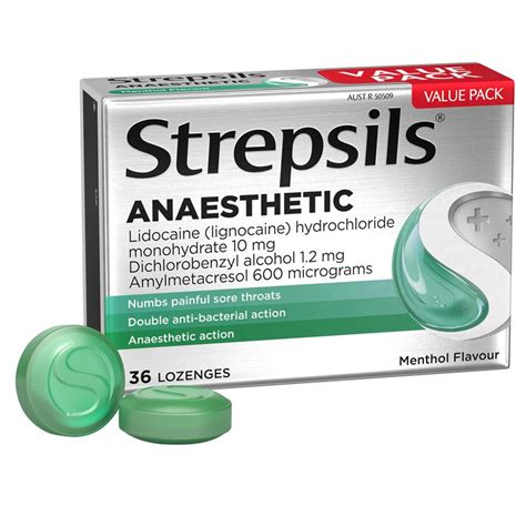 Buy Strepsils Anaesthetic Sore Throat Menthol 36 Lozenges Online At