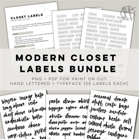 Modern Closet Labels Bundle - Lemon Thistle