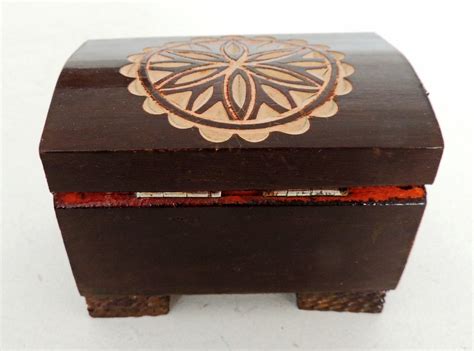 Small Hand Carved Wooden Trinket Box Etsy