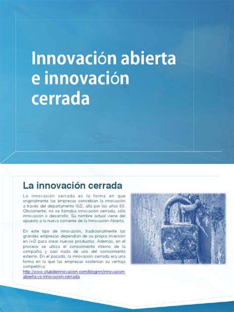 Diapositivas Sobre Innovación Abierta Y Cerrada Pdf Innovación