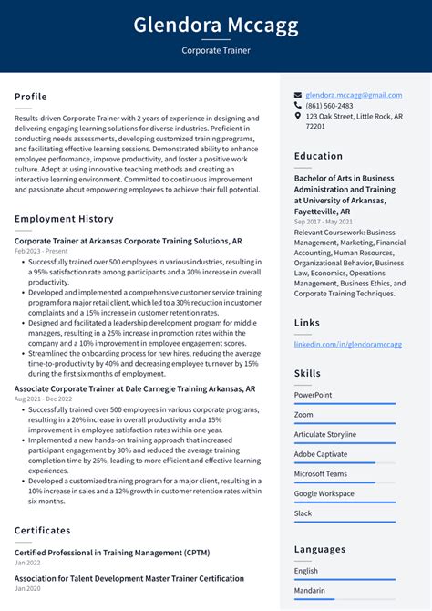 Top Corporate Trainer Resume Objective Examples