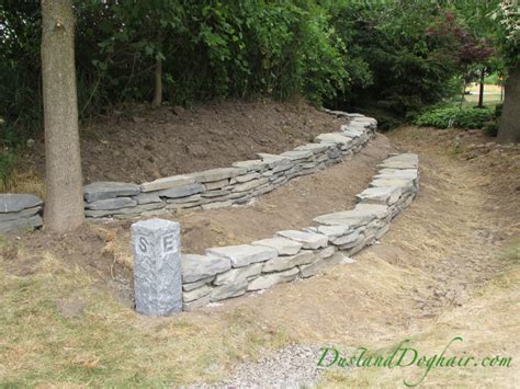 Diy Stacked Stone Retaining Wall Part 2 Dustanddoghair
