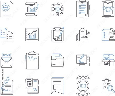 Business Files And Folders Outline Icons Collection File Folder