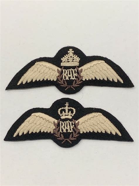 Raf Pilot Wings Sew On Embroidered Patch Badge Air Force Gng Outdoor