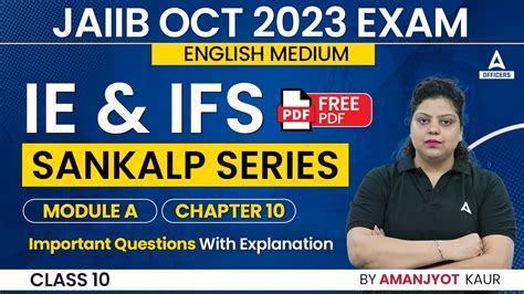 JAIIB Oct 2023 Exam JAIIB IE And IFS English Medium Sankalp