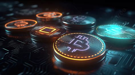 Digital Currency Mining 3d Rendered Illustrations Of Crypto Coins And Electronic Money