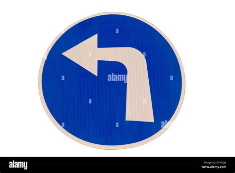 Left turn only traffic sign Cut Out Stock Images & Pictures - Alamy