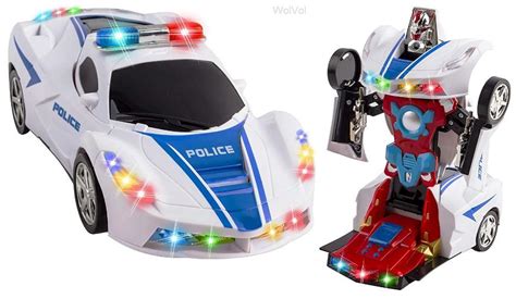 WolVol Transformers Robot Police Car Toy with Lights and Sounds – Only ...