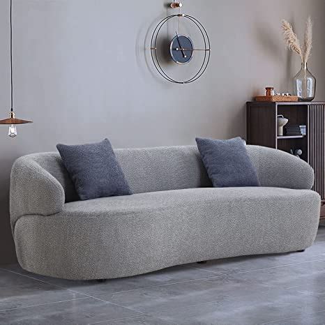 Kevinplus Curved Sofa Couch For Living Room Modern Mid Century