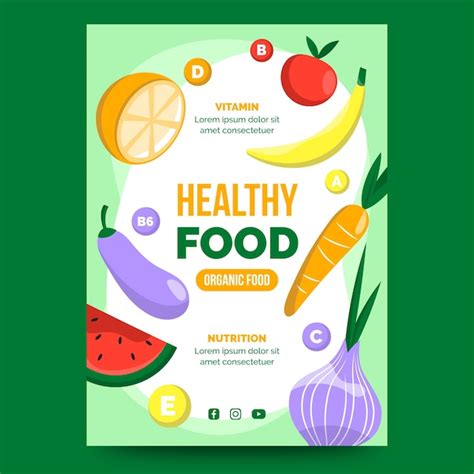 Healthy Food Poster Template Free Vector