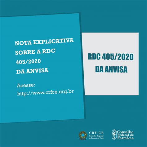 NOTA EXPLICATIVA SOBRE A RDC 405 2020 DA ANVISA CRF CE