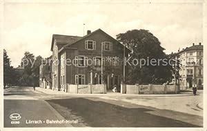 Postkarte Carte Postale Lörrach Bahnhof Hotel Manuskript