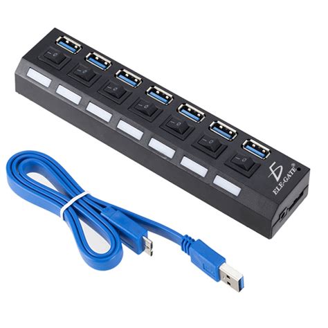 Hub Usb Alta Velocidad Puertos Multipuerto Switch Led Ele Gate