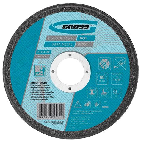 Disco De Corte Para Inox E Metal 180 X 16 X 22mm Gross 7438255