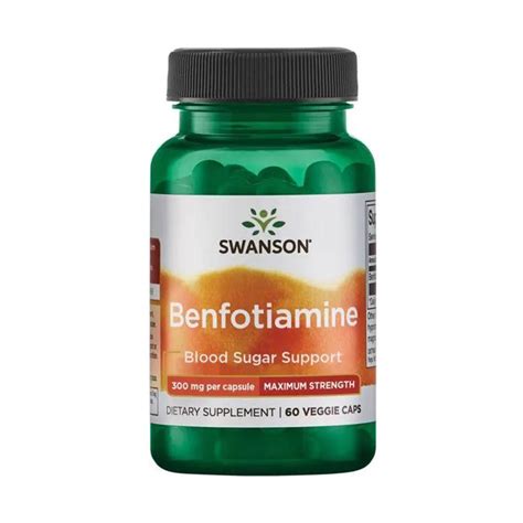 Benfotiamine Vitamina B1 300 Mg Swanson 60 Capsule SWU977 EMAG Ro