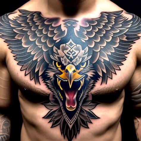 Eagle Chest Tattoo Outline