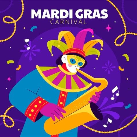 Free Vector Flat Mardi Gras Illustration