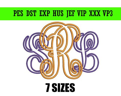 Interlocking Vine Applique Monogram Machine Embroidery Svg Shop