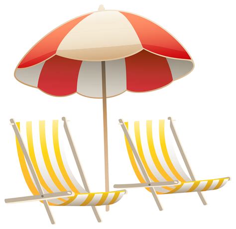 Beach Chair Umbrella Clipart