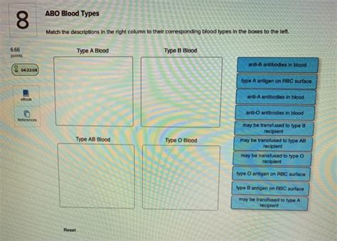 Solved 8 Abo Blood Types Match The Descriptions In The Right