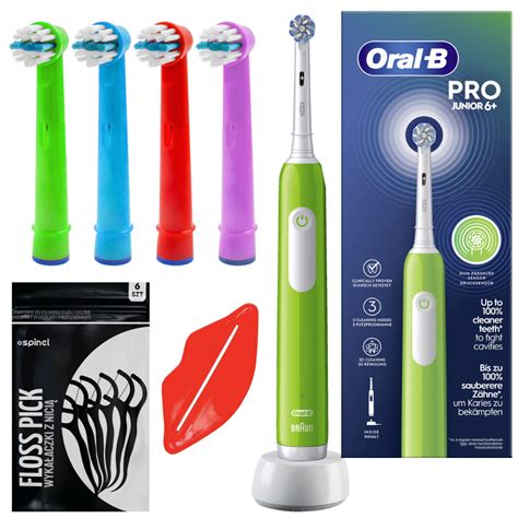 Periuta De Dinti Electrica Oral B Pro Junior 6 Green 4 Varfuri De