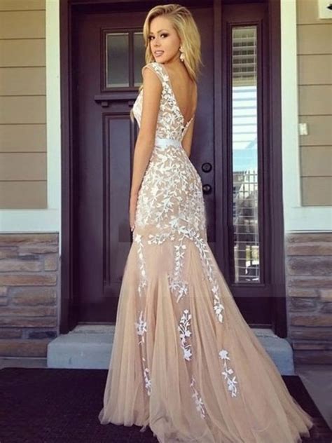 Beige Prom Dress Tumblr Looks Dresses Homecoming Dresses Tulle Prom Dress