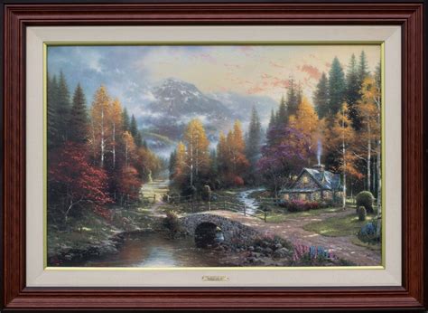 Thomas Kinkade Valley Of Peace Lithgraph On Canvas With Coa Ebay