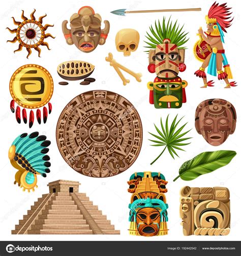 Simbolos De La Civilizacion Maya Set Ilustracion Vectorial De La Images