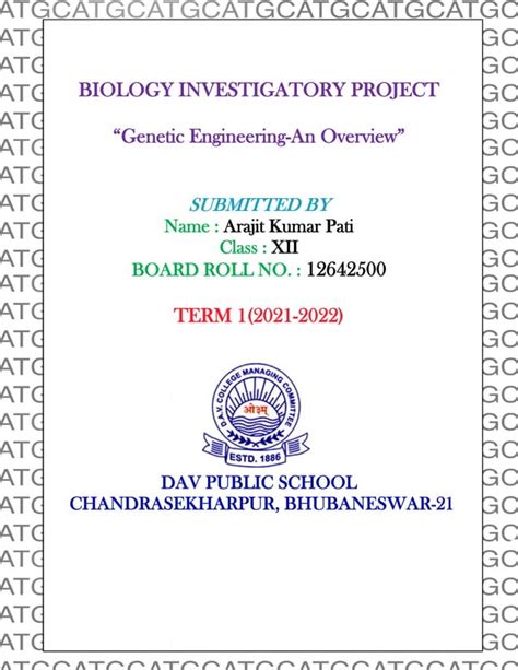 Biology Investigatory Project Class 12 Pdf