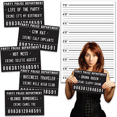 Funny Mugshot Sign Photobooth Selfie Props For Birthday Parties Bachelorette Games Event