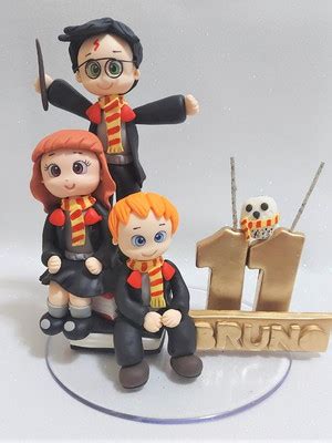 Vela Topo De Bolo Harry Potter E Hermione Compre Produtos