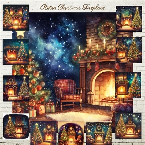 Retro Christmas Fireplaces - CUP1259075_77133 | Craftsuprint