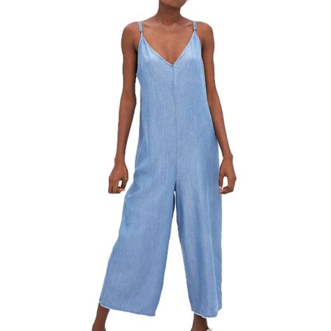 2018 Summer Jumpsuit Casual Wide Leg Jumpsuit Loose Rompers Womens