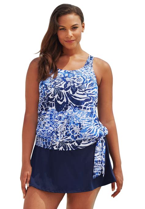 Beach Belle Blouson Tankini Plus Size Active And Swimwear Full Beauty