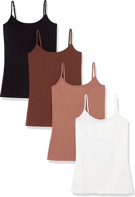 Amazon Essentials Womens Slim Fit Camisole Available In Plus Size Pack Of 4