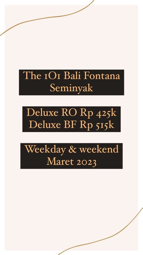 Voucher Hotel Bali The O Bali Fontana Seminyak Tiket Voucher